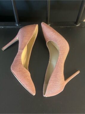Sam Edelman Pink Pointed-Toe Glitter Stiletto Pumps